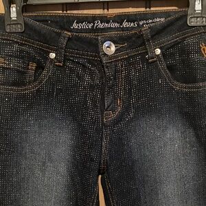 Justice Premium Dark Blue Sparkle Jeans